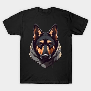 German Shepherd in a Hoodie T-Shirt